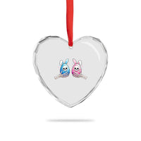 Gothic Easter Gift Heart Crystal Glass Ornament Skeleton Hands Holding Easter Eggs