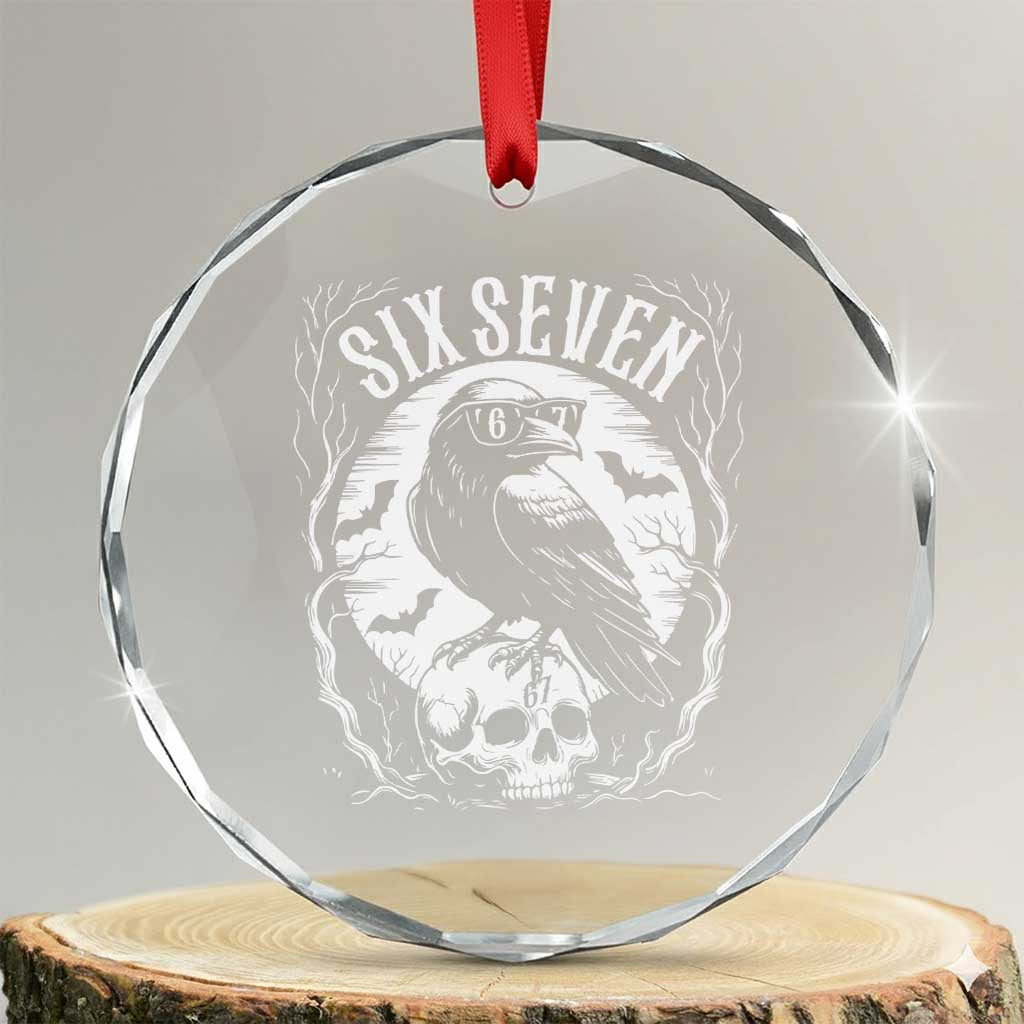 Gothic Raven Brainrot Six Seven Crystal Glass Ornament Gen Z Alpha Gift - Wonder Print Shop