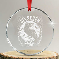 Gothic Raven Brainrot Six Seven Crystal Glass Ornament Gen Z Alpha Gift - Wonder Print Shop
