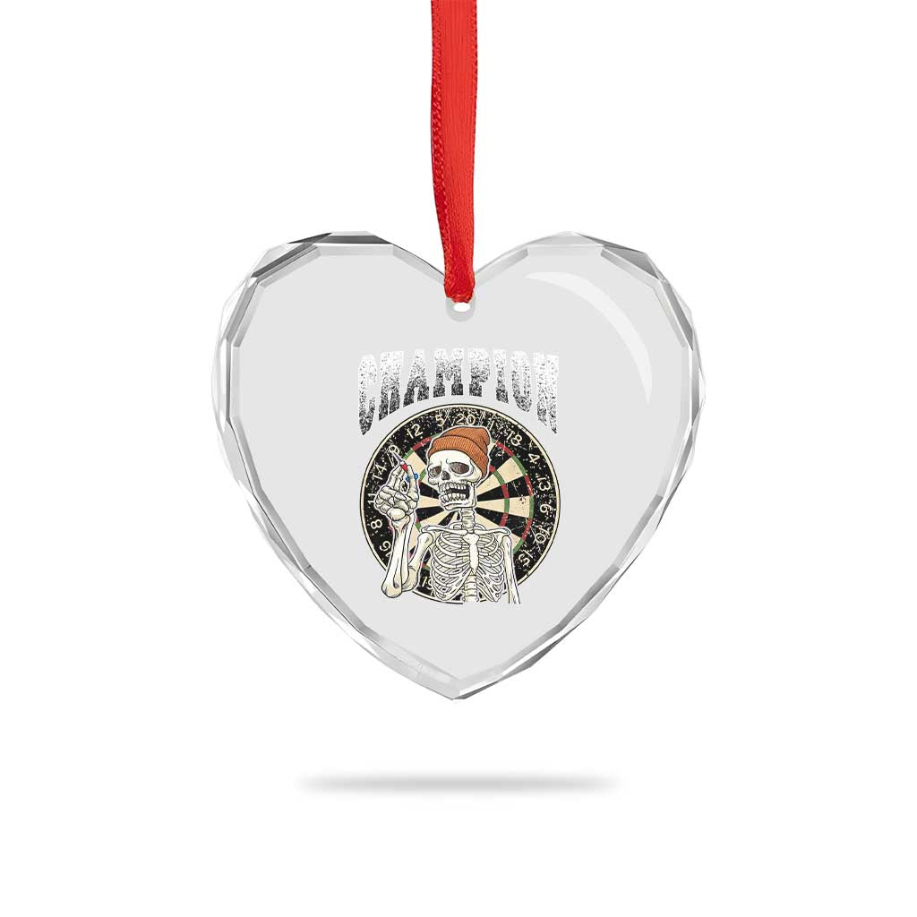 Gothic Skull Dart Master Heart Crystal Glass Ornament Funny Skeleton Dartboard Champion Gift - Wonder Print Shop