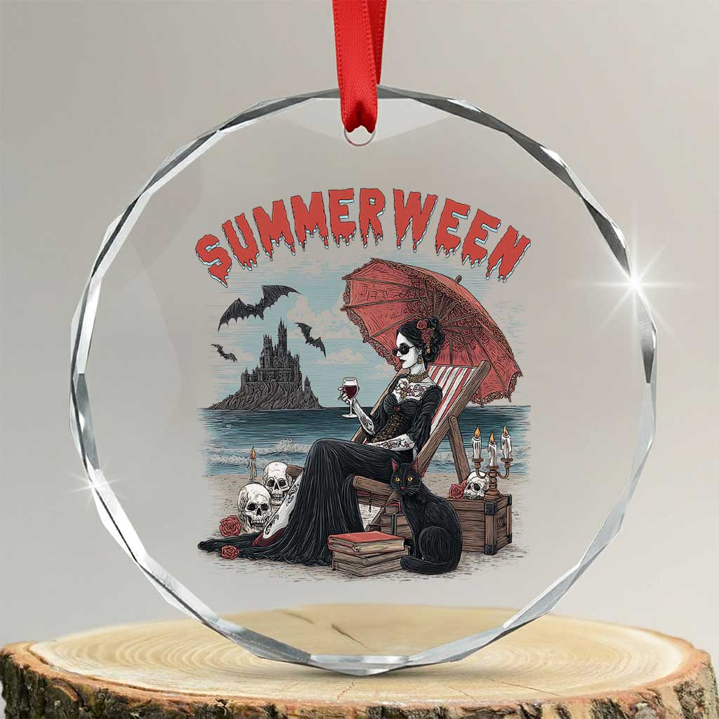 Gothic Summerween Crystal Glass Ornament Spooky Summer Halloween Horror Character - Wonder Print Shop