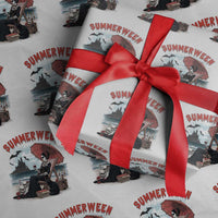 Gothic Summerween Wrapping Paper Roll Spooky Summer Halloween Horror Character - Wonder Print Shop