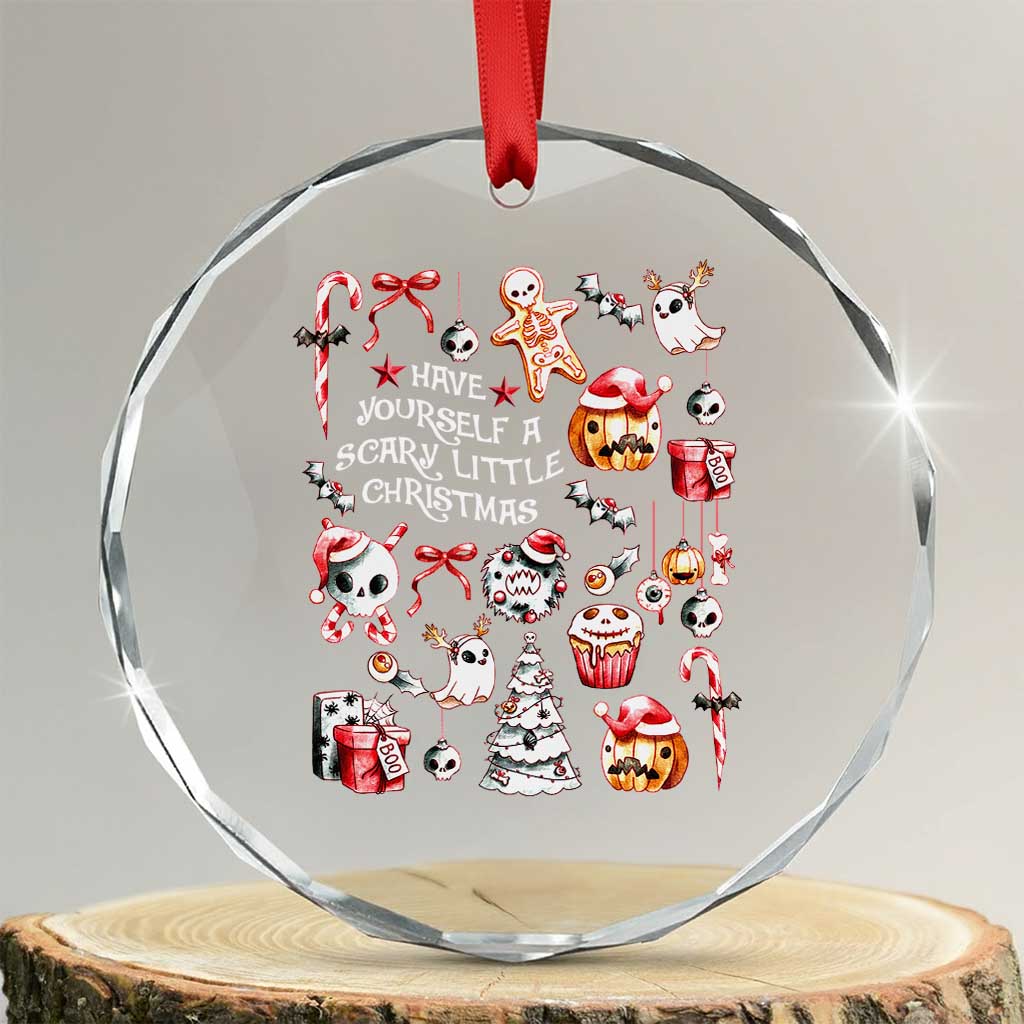 Gothic Xmas Crystal Glass Ornament Have Yourself A Scary Little Christmas TS09