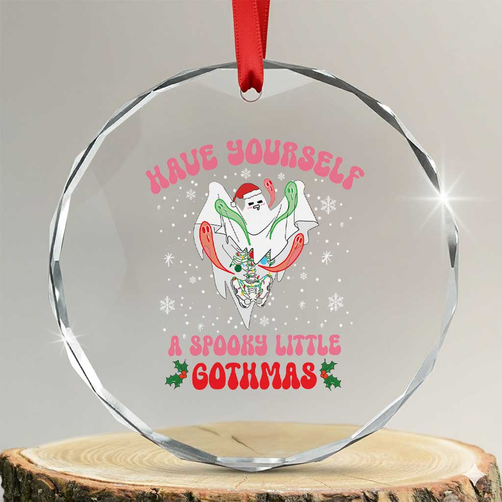 Gothic Xmas Crystal Glass Ornament Have Yourself Spooky Little Gothmas Ghost Xmas Cute Boo TS09