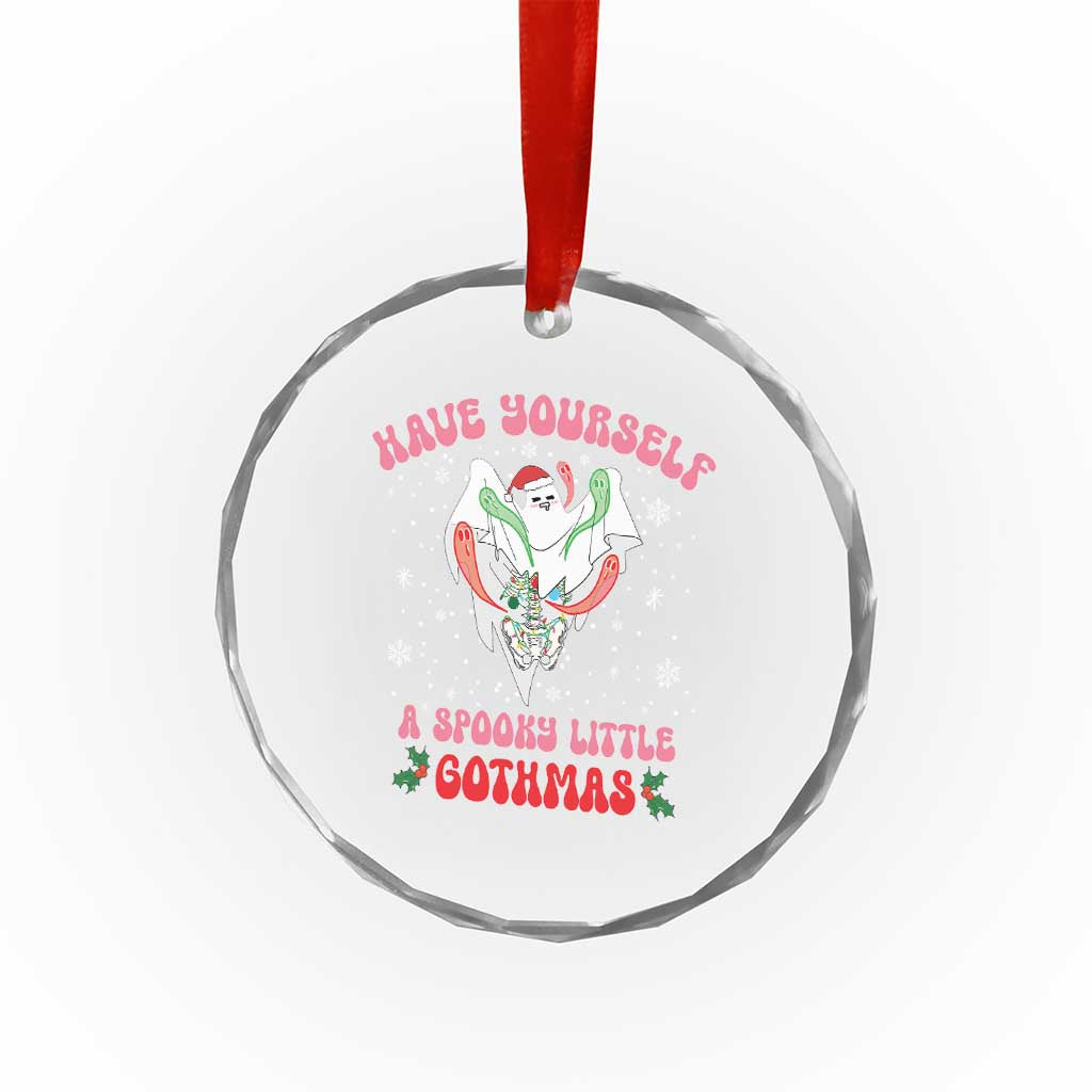 Gothic Xmas Crystal Glass Ornament Have Yourself Spooky Little Gothmas Ghost Xmas Cute Boo TS09