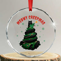 Gothic Xmas Crystal Glass Ornament Meowy Creepmas Cat Christmas Tree TS09