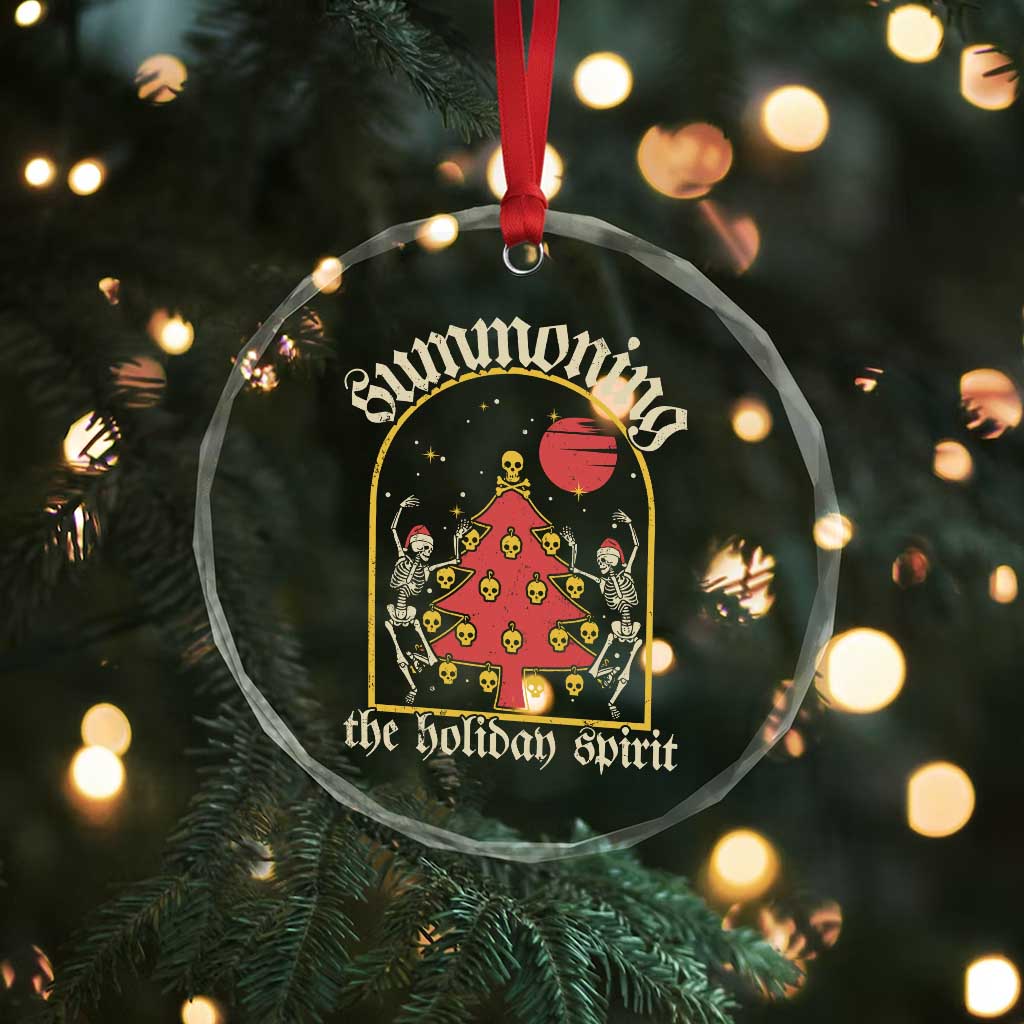 Gothic Xmas Crystal Glass Ornament Summoning Holiday Spirit Skeleton Christmas Tree TS09