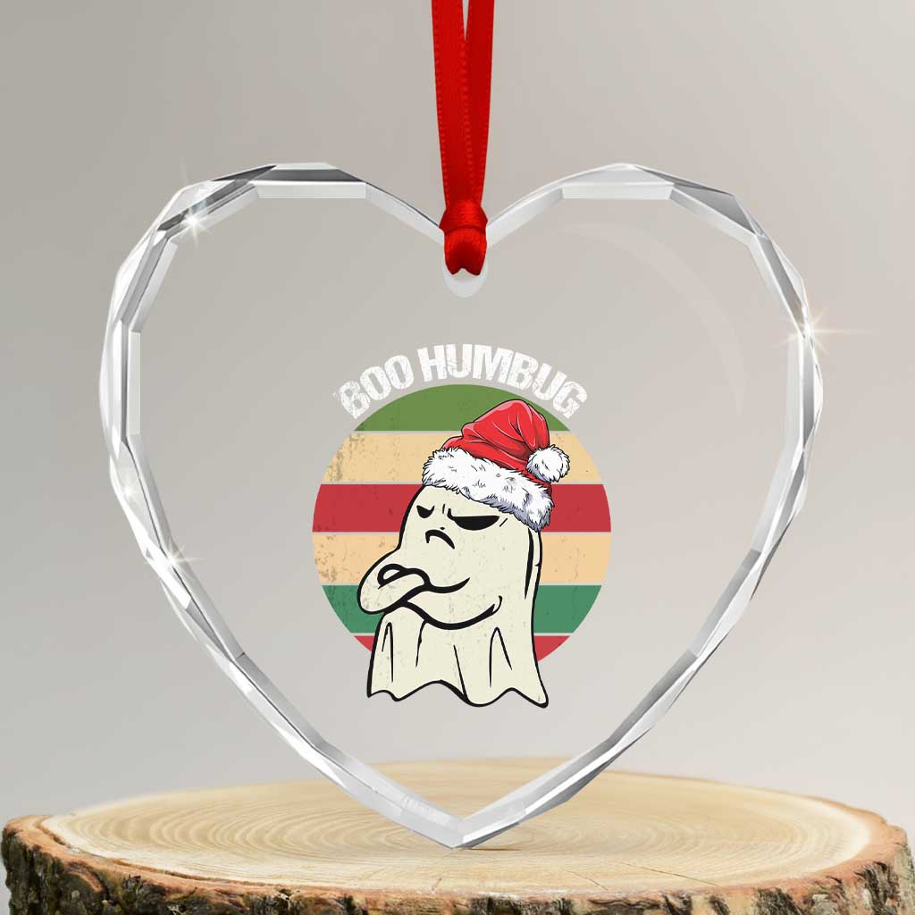 Gothic Xmas Heart Crystal Glass Ornament Boo Humbug Santa Ghost - Wonder Print Shop
