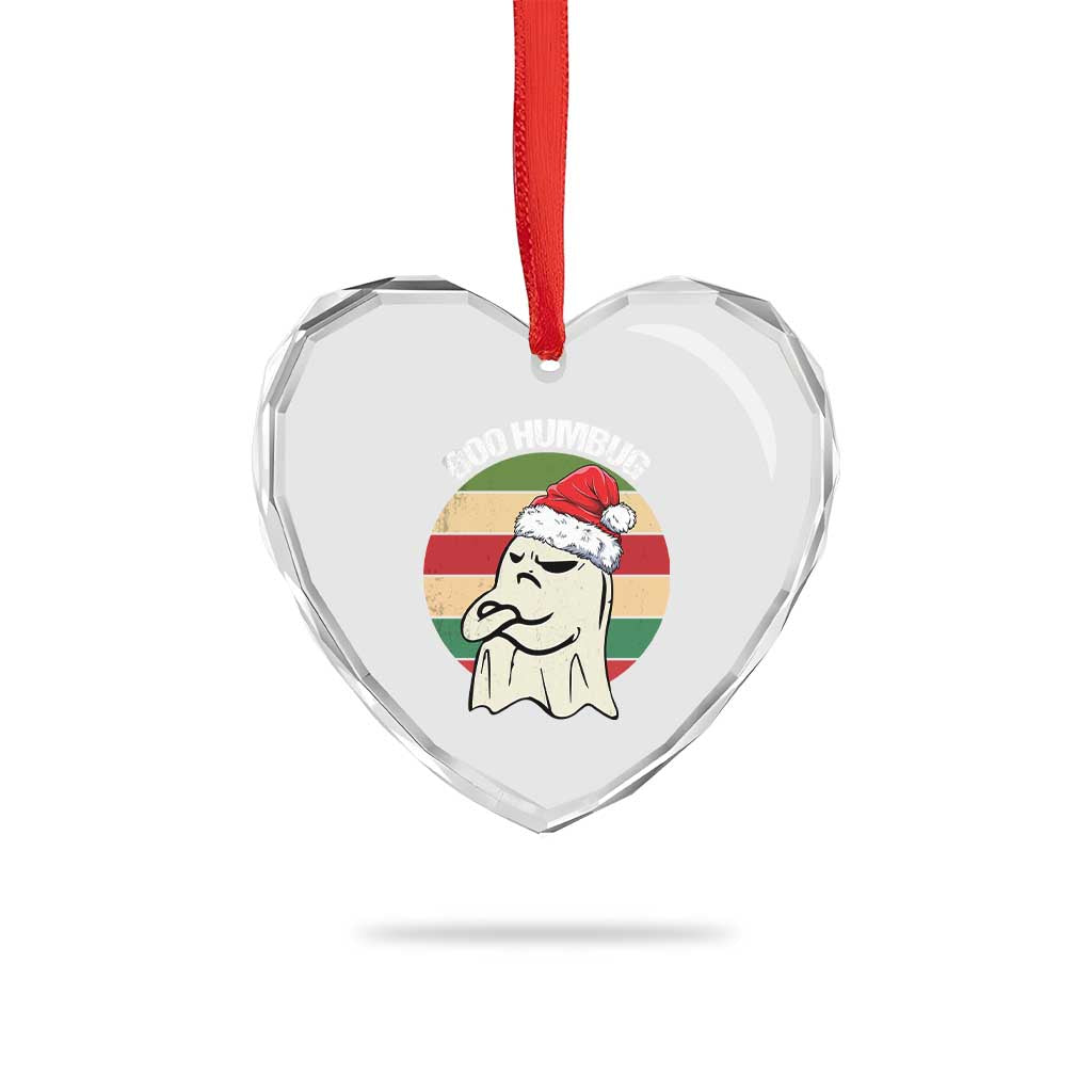 Gothic Xmas Heart Crystal Glass Ornament Boo Humbug Santa Ghost - Wonder Print Shop