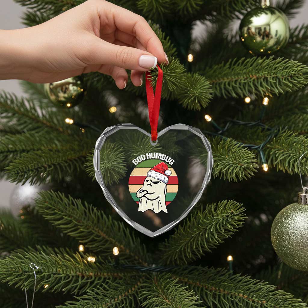 Gothic Xmas Heart Crystal Glass Ornament Boo Humbug Santa Ghost - Wonder Print Shop