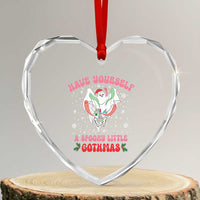 Gothic Xmas Heart Crystal Glass Ornament Have Yourself Spooky Little Gothmas Ghost Xmas Cute Boo - Wonder Print Shop