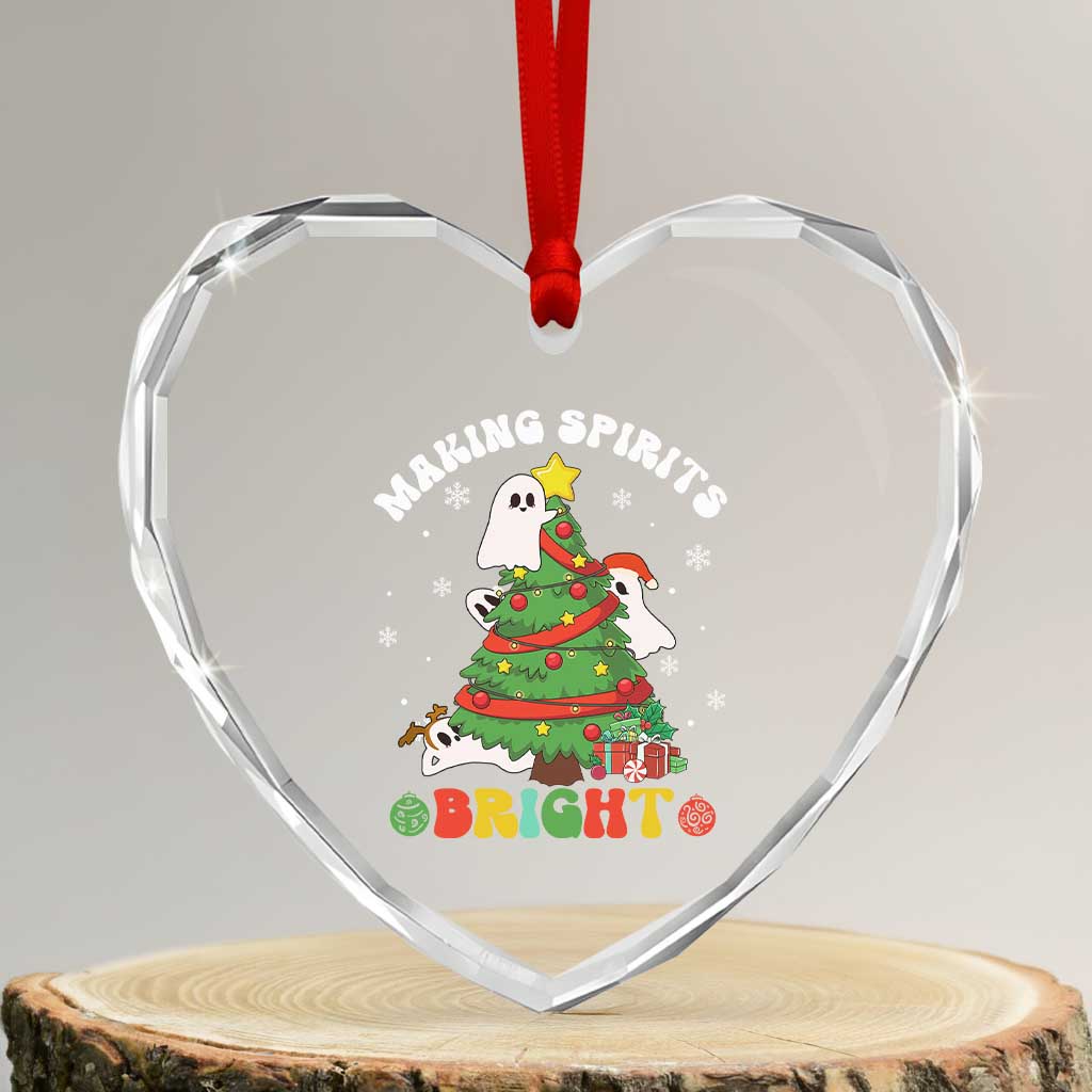 Gothic Xmas Heart Crystal Glass Ornament Making Spirits Bright Cute Ghost Christmas Tree - Wonder Print Shop
