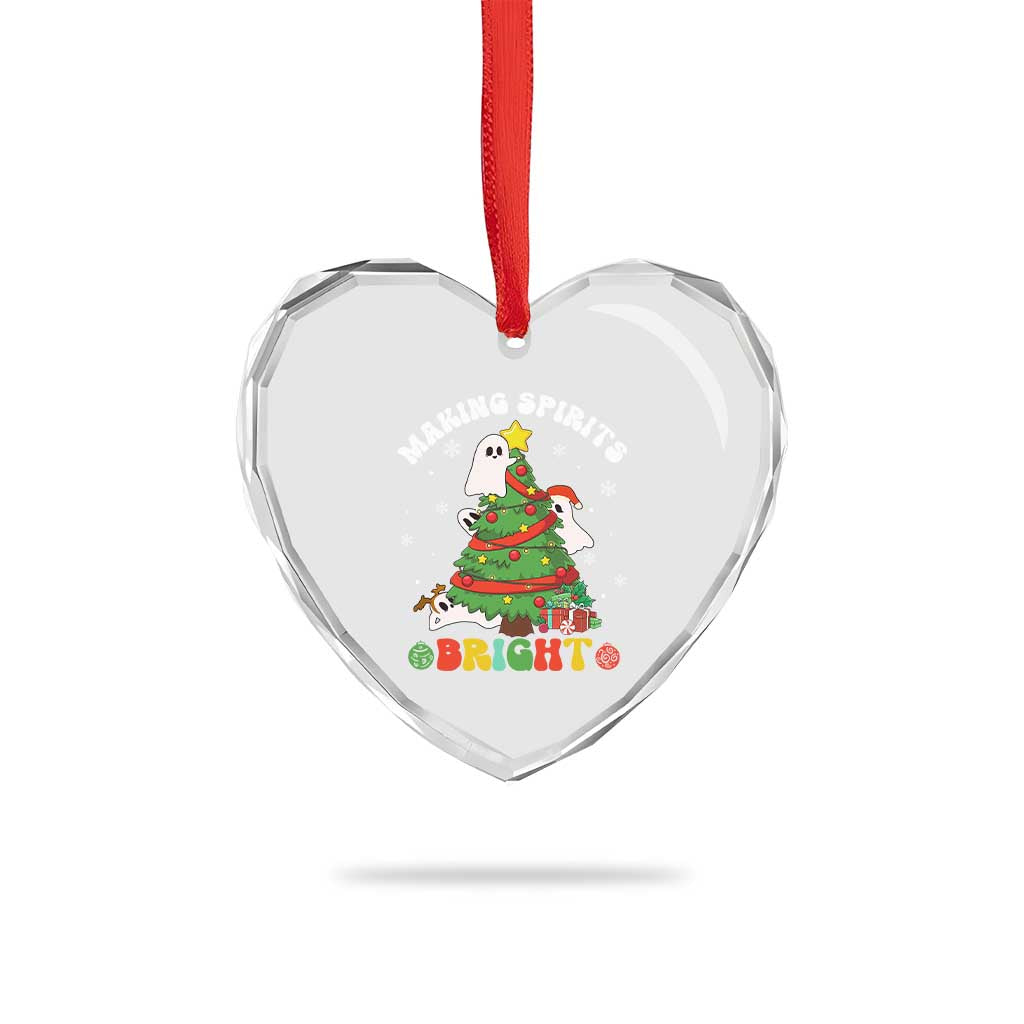 Gothic Xmas Heart Crystal Glass Ornament Making Spirits Bright Cute Ghost Christmas Tree - Wonder Print Shop