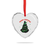 Gothic Xmas Heart Crystal Glass Ornament Meowy Creepmas Cat Christmas Tree - Wonder Print Shop