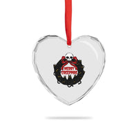 Gothic Xmas Heart Crystal Glass Ornament Merry Creepmas Cat Wreath - Wonder Print Shop