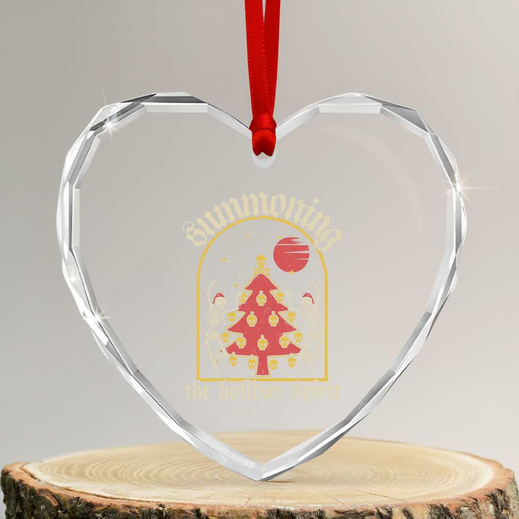 Gothic Xmas Heart Crystal Glass Ornament Summoning Holiday Spirit Skeleton Christmas Tree - Wonder Print Shop