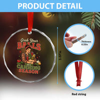 Grab Your Balls Its Canning Season Funny Food Preservation Crystal Glass Ornament