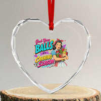Grab Your Balls Its Canning Season Funny Food Preservation Heart Crystal Glass Ornament Retro Pop Art Graphic
