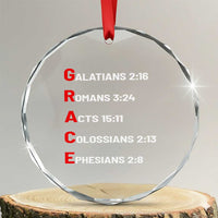 GRACE Christian Scripture Acronym Crystal Glass Ornament Bible Verses Galatians Romans Acts Colossians Ephesians Faith Message Gift