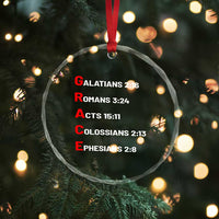 GRACE Christian Scripture Acronym Crystal Glass Ornament Bible Verses Galatians Romans Acts Colossians Ephesians Faith Message Gift