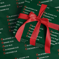 GRACE Christian Scripture Acronym Wrapping Paper Roll Bible Verses Galatians Romans Acts Colossians Ephesians Faith Message Gift