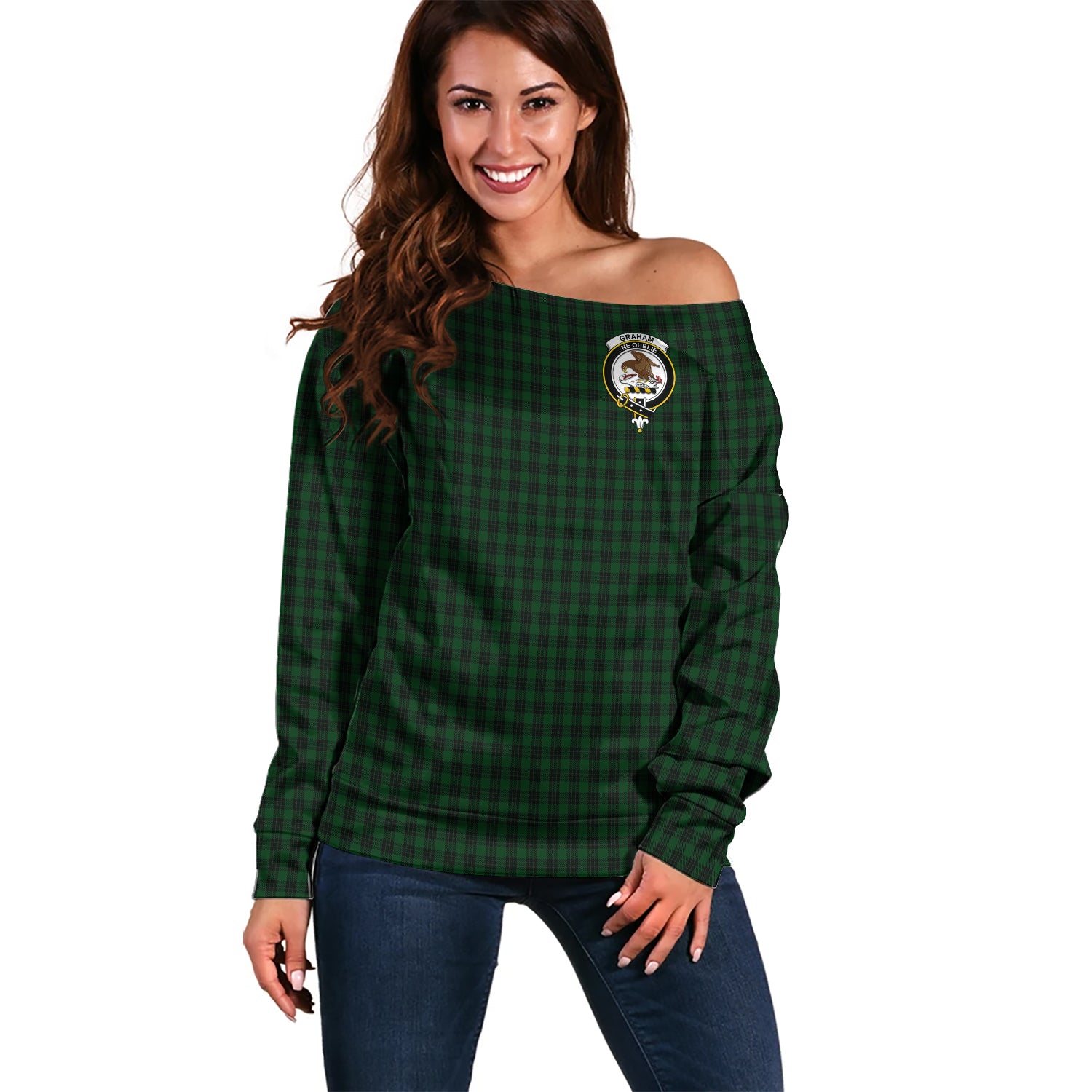 graham-clan-tartan-off-shoulder-sweater-family-crest-sweater-for-women