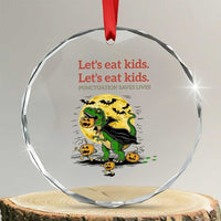 Grammar English Teacher Crystal Glass Ornament Funny Halloween Dinosaurs Pumpkin Punctuation Saves Lives