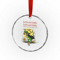 Grammar English Teacher Crystal Glass Ornament Funny Halloween Dinosaurs Pumpkin Punctuation Saves Lives