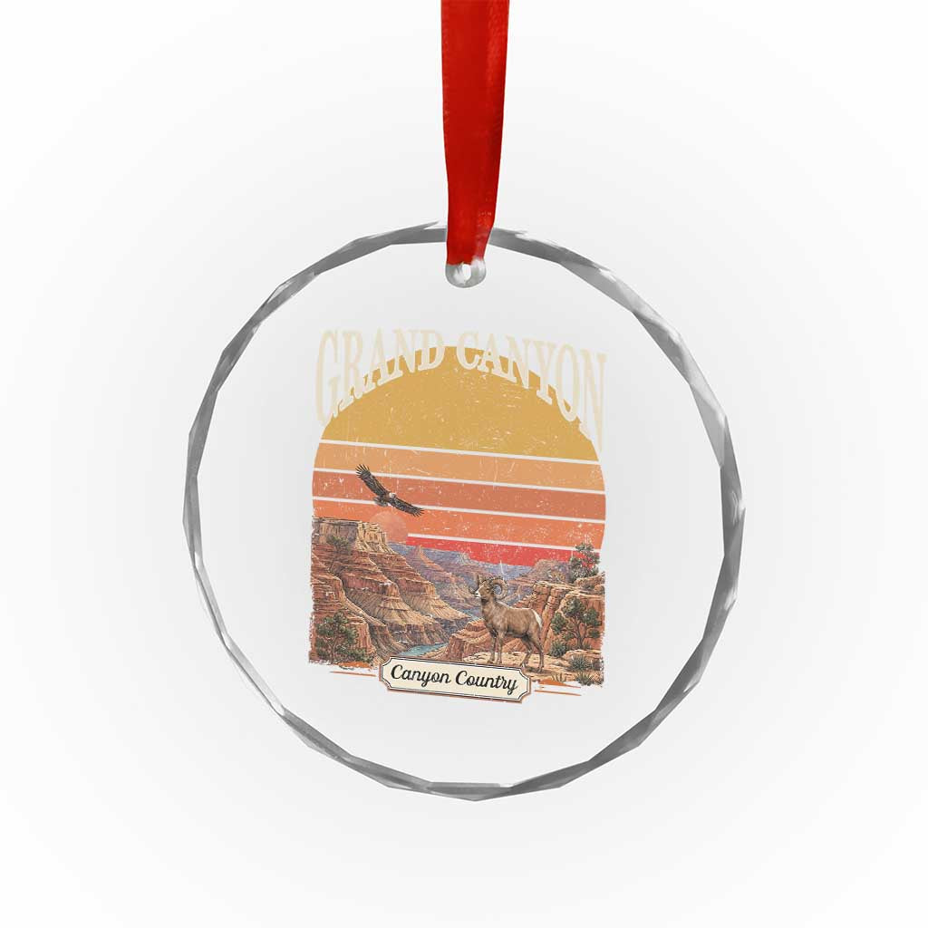 Grand Canyon Arizona 90s Desert Sunset Nostalgia Hiking Crystal Glass Ornament