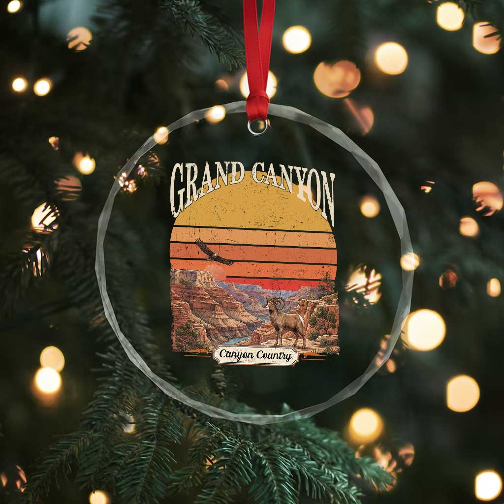 Grand Canyon Arizona 90s Desert Sunset Nostalgia Hiking Crystal Glass Ornament