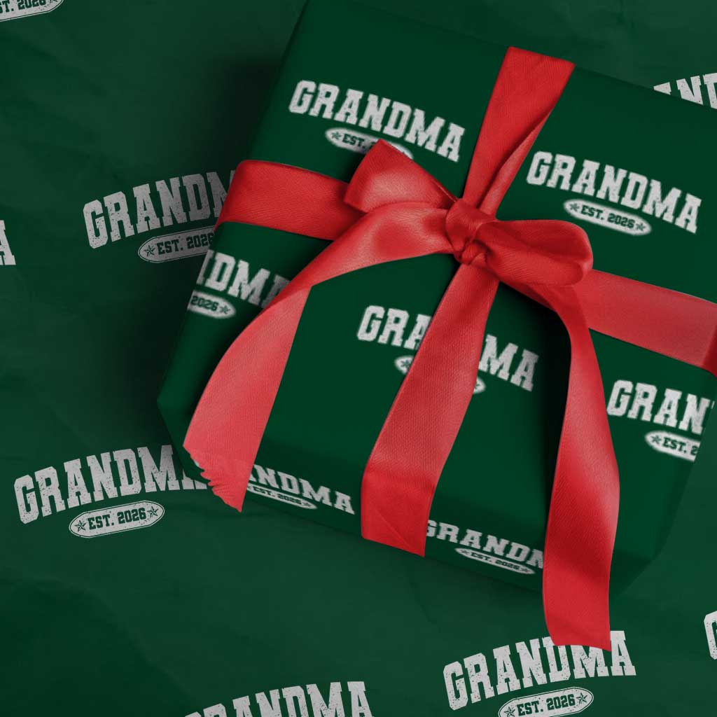 Grandma Est 2026 Wrapping Paper Roll Promoted To Grandparents Mothers Day