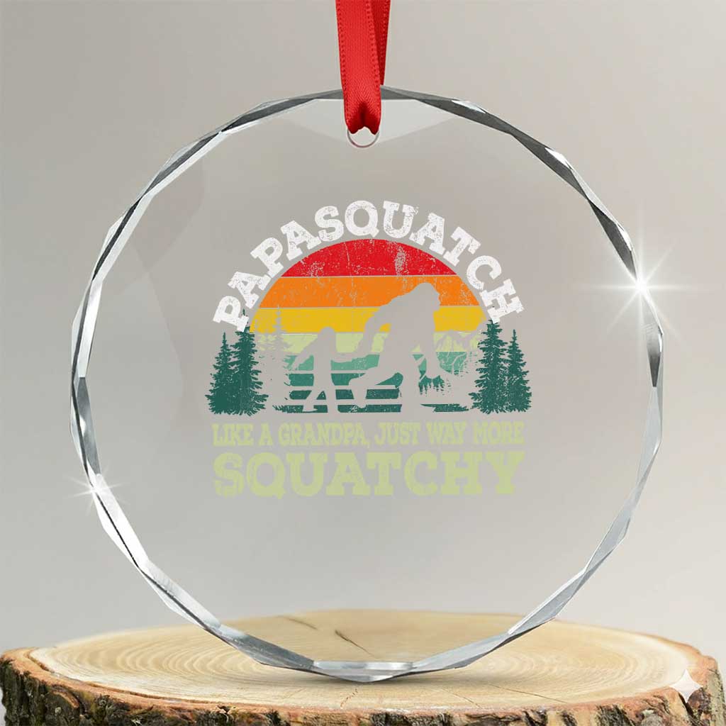 Grandpa Bigfoot Crystal Glass Ornament Retro Sasquatch Funny - Wonder Print Shop