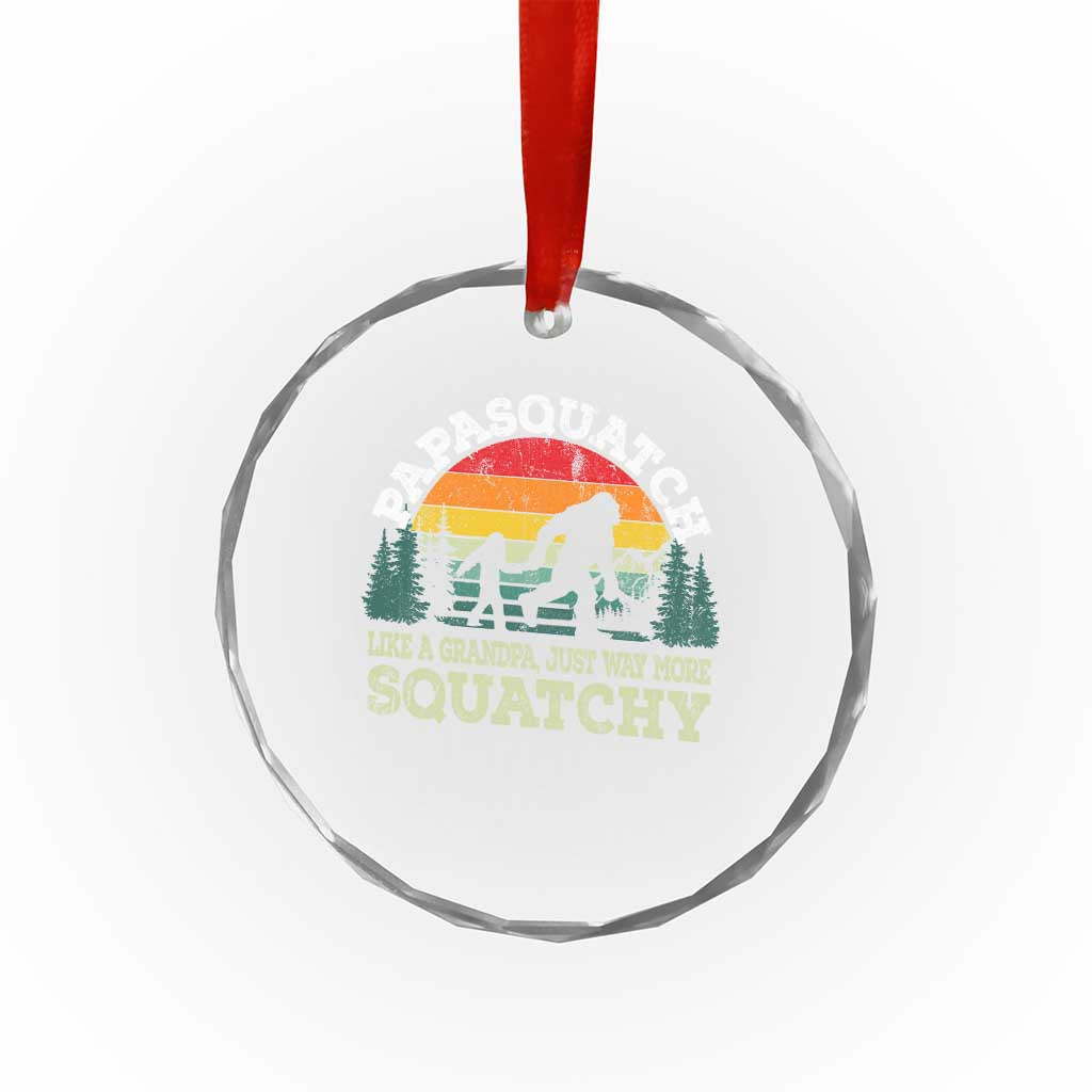 Grandpa Bigfoot Crystal Glass Ornament Retro Sasquatch Funny - Wonder Print Shop