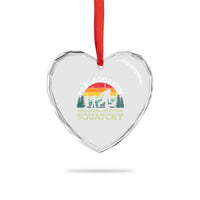 Grandpa Bigfoot Heart Crystal Glass Ornament Retro Sasquatch Funny - Wonder Print Shop