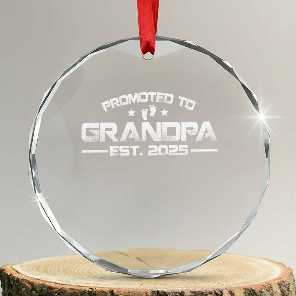 Grandpa Est 2025 Crystal Glass Ornament New Grandpa Father's Day Gift - Wonder Print Shop