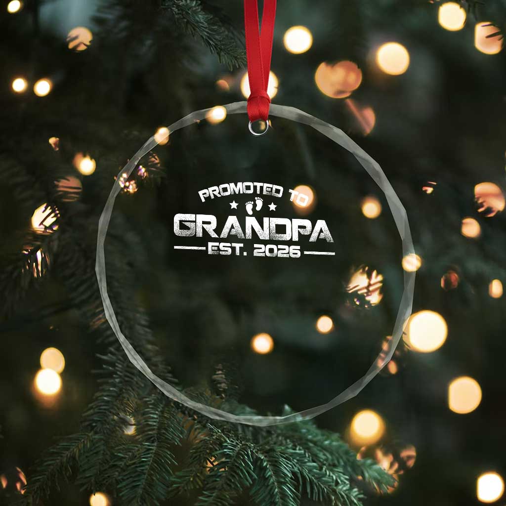 Grandpa Est 2026 Crystal Glass Ornament Fathers Day Gifts - Wonder Print Shop