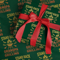 Grandpa Is Grilling Wrapping Paper Roll Funny Fathers Day BBQ