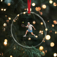 Grandpa Is My Name Tennis Is My Game Crystal Glass Ornament Funny Tennis Quote - Wonder Print Shop