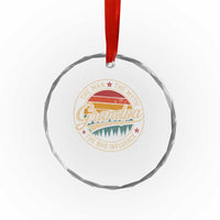 Grandpa The Man The Myth The Bad Influence Crystal Glass Ornament Retro Forest Father's Day