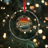 Grandpa The Man The Myth The Bad Influence Crystal Glass Ornament Retro Forest Father's Day