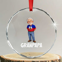 Granpapa Haitian Creole Grandpa Pride Crystal Glass Ornament Grandfather Hispanic Haiti Heritage Father's Day