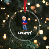 Granpapa Haitian Creole Grandpa Pride Crystal Glass Ornament Grandfather Hispanic Haiti Heritage Father's Day