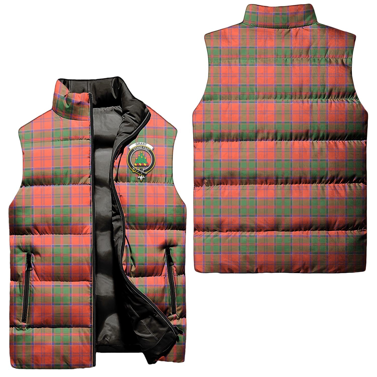 grant-ancient-clan-puffer-vest-family-crest-plaid-sleeveless-down-jacket