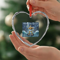 Greek Mythology Poseidon Dart Player Heart Crystal Glass Ornament King Of Dart Trident Thrower - Wonder Print Shop