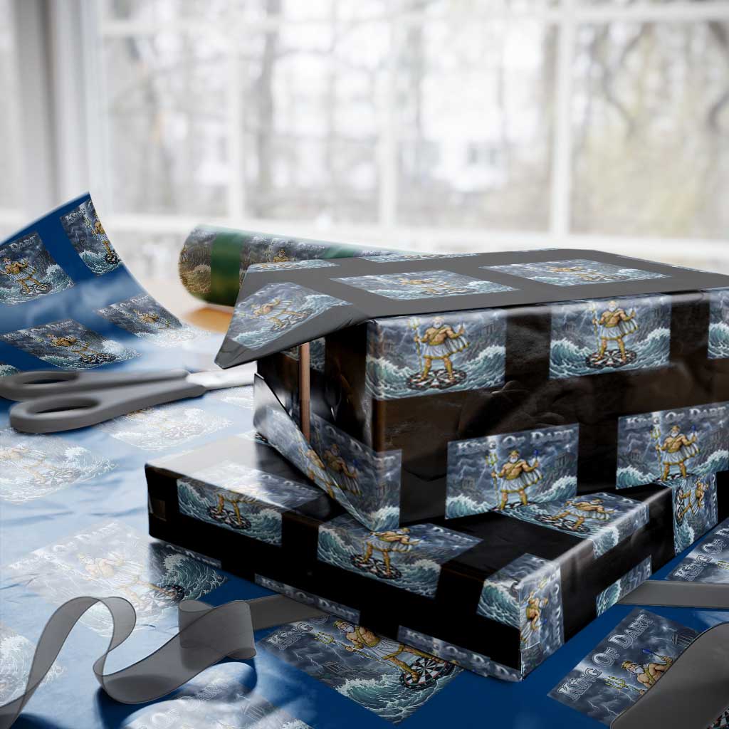 Greek Mythology Poseidon Dart Player Wrapping Paper Roll King Of Dart Trident Thrower - Wonder Print Shop