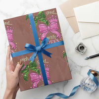 Green and Pink Coquette Bow Wrapping Paper Roll Pink Goes Good With Green