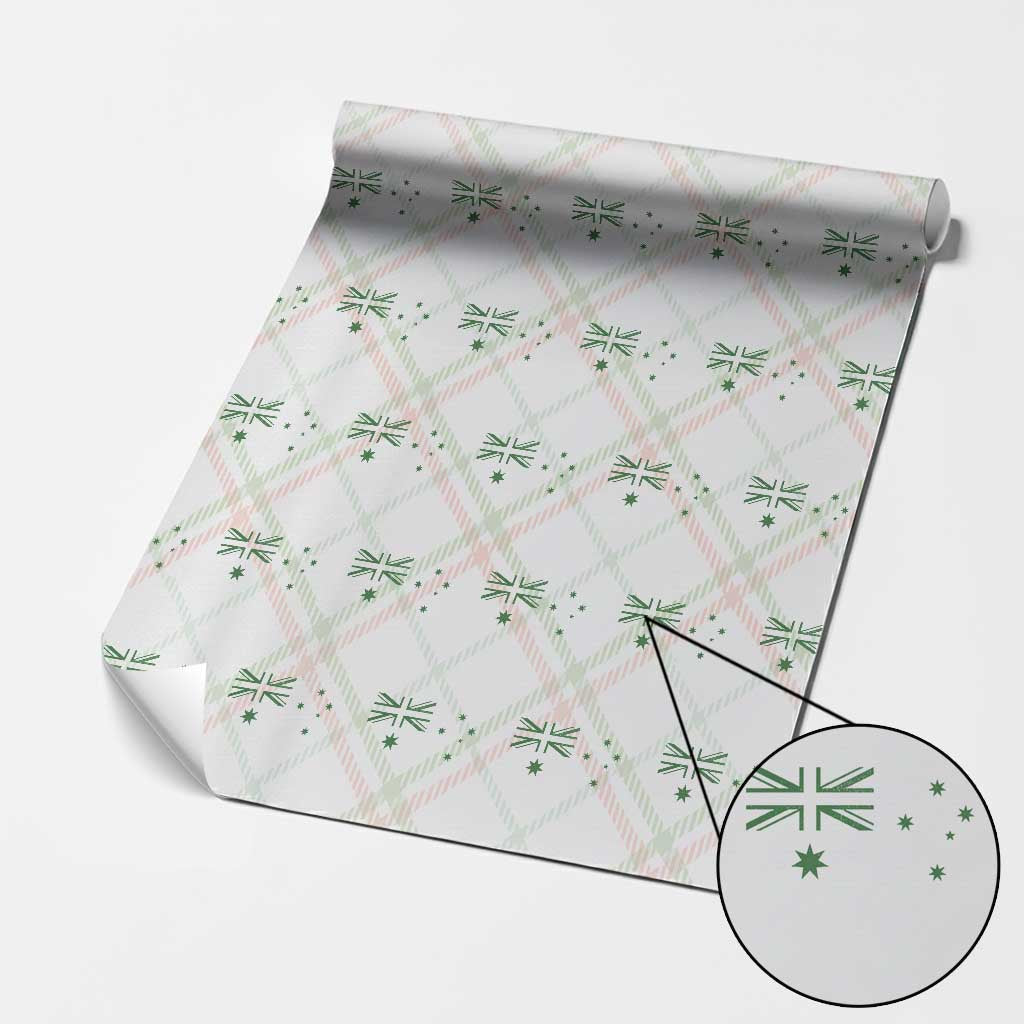 Green Australian Flag Wrapping Paper Roll Australia Patriotic Country Pride Monochrome Minimalist Graphic