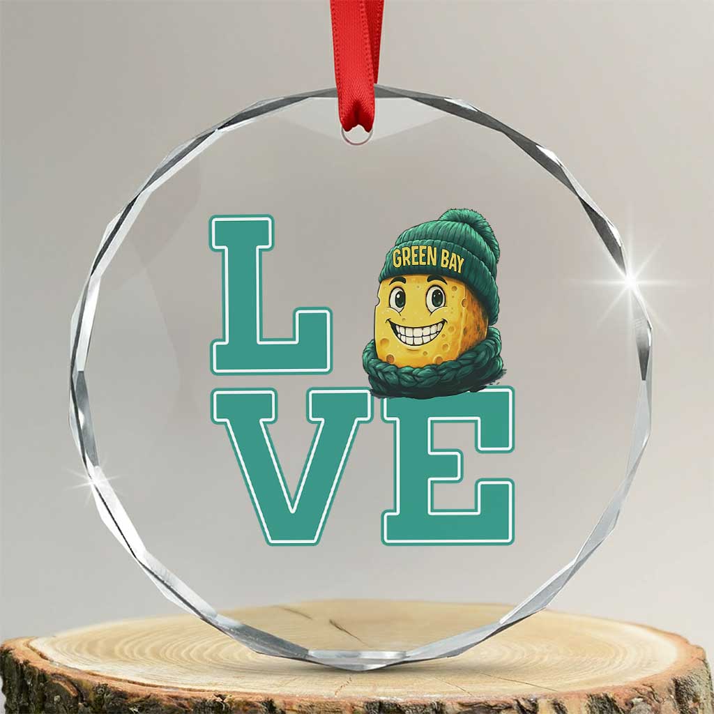 Green Bay Cheesehead Crystal Glass Ornament Football Fan Supporter Gift Idea - Wonder Print Shop
