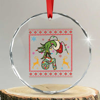 Green Hand 67 Meme Ugly Sweater Crystal Glass Ornament Funny Holiday Gift - Wonder Print Shop