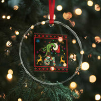 Green Hand 67 Meme Ugly Sweater Crystal Glass Ornament Funny Holiday Gift - Wonder Print Shop